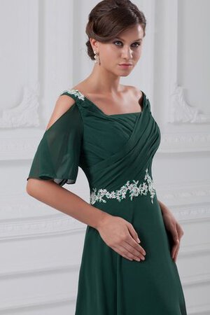 Robe de soirée fermeutre eclair a-ligne avec perle de traîne courte en chiffon - Photo 6