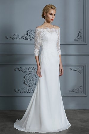 Robe de mariée en 3/4 manche de sirène charmant avec broderie simple - Photo 5