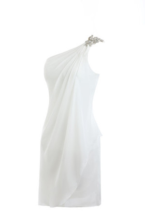 Abito da Sposa monospalla Pudica Moderno Semplice Colorato A-Line a riva - Foto 3