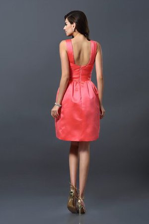 Satin Bateau Knielanges Brautjungfernkleid mit Natürlicher Taille mit Reißverschluss - Bild 30