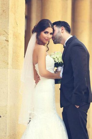 Robe de mariée de col en cœur appliques bretelles spaghetti cordon manche nulle - Photo 3