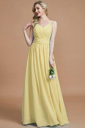 Abito da Damigella Senza Maniche Naturale in Chiffon Principessa A-Line - Foto 14
