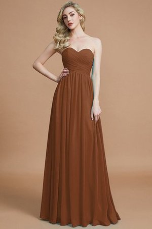 Robe demoiselle d'honneur naturel d'empire avec chiffon ruché jusqu'au sol - Photo 9