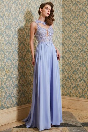 Robe de bal appliques a-ligne manche nulle en chiffon col u profond - Photo 4