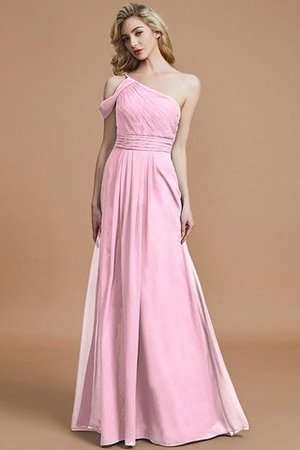 Robe demoiselle d'honneur naturel de princesse en chiffon jusqu'au sol a-ligne - Photo 28