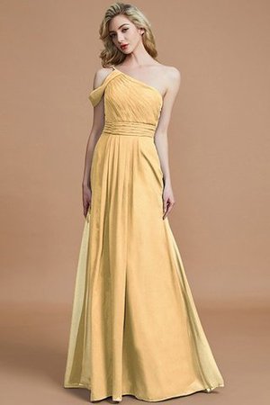 Robe demoiselle d'honneur naturel de princesse en chiffon jusqu'au sol a-ligne - Photo 14