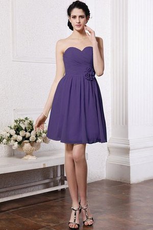 Chiffon Drapiertes Ärmelloses Mini Brautjungfernkleid mit Herz-Ausschnitt - Bild 27