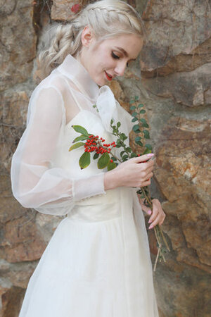 Vestido de Novia de Corte-A en Tul de Cola Barriba de Alta calidad - Foto 7