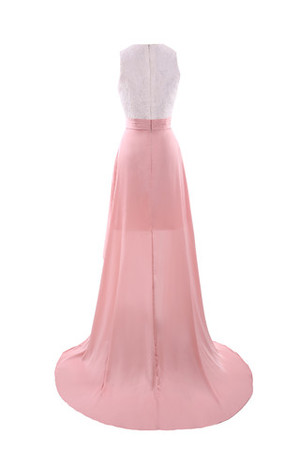 Robe de cocktail romantique naturel facile de traîne moyenne en satin élastique - Photo 6