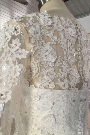 Organza lange Ärmeln Tüll A-Linie luxus Brautkleid mit Knöpfen - Bild 3
