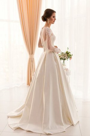 Romántico Vestido de Novia de Corte-A de Volante de Cola Barriba de Largo - Foto 3