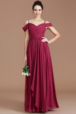 Prinzessin Chiffon Ärmelloses Schulterfreier Ausschnitt Bodenlanges Brautjungfernkleid - Bild 6