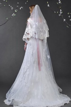 Abito da Sposa Vintage in pizzo con Bottone con Fusciacca con Manica Corte Fuori dalla spalla - Foto 4