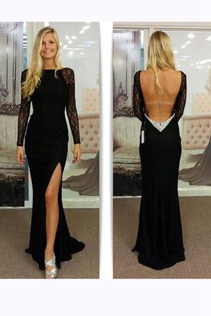 Abito da Ballo Senza Maniche in Chiffon Sirena con Maniche Lunghe Naturale Spazzola Treno - Foto 1