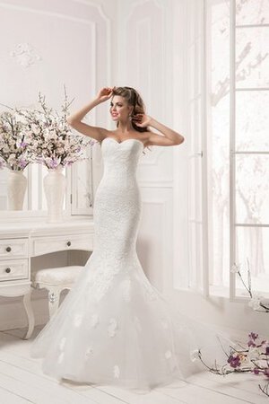 Vestido de Novia de Hasta el suelo de Cola Corte de Escote con Hombros caídos - Foto 3