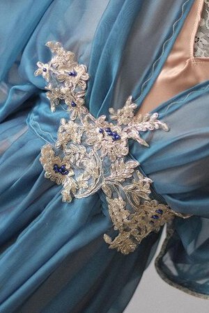 Abito da Damigella con Fusciacca in Chiffon A Terra in pizzo con Piega retro - Foto 4