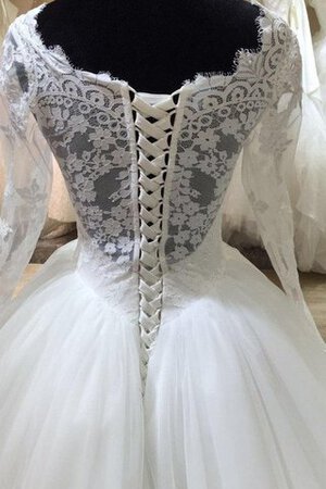 Robe de mariée elégant jusqu'au sol avec manche longue avec nœud à boucles de mode de bal - Photo 5