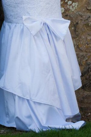 Spitze Sweep train bodenlanges konservatives Brautkleid mit Bordüre mit Schichtungen - Bild 4