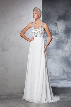 Prinzessin Chiffon A Linie Perlenbesetztes Luxus Brautkleid - Bild 7