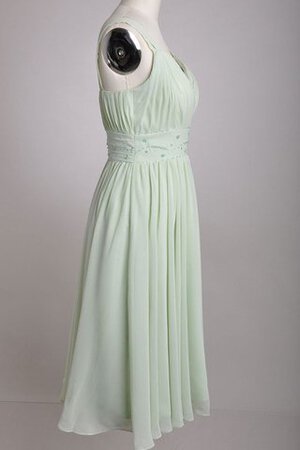 Robe demoiselle d'honneur simple longueur mollet en chiffon manche nulle bretelles spaghetti - Photo 7