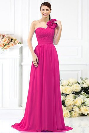 Robe demoiselle d'honneur plissage avec fleurs avec chiffon ligne a au drapée - Photo 11