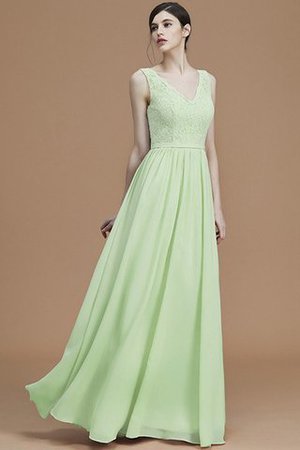 V-Ausschnitt Prinzessin Normale Taille Reißverschluss A Linie Brautjungfernkleid - Bild 32