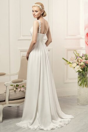 Robe de mariée simple avec sans manches de traîne courte avec chiffon a plage - Photo 3