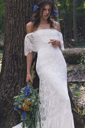 Robe de mariée festonné distinguee longue d'epaule ecrite de traîne moyenne - Photo 2