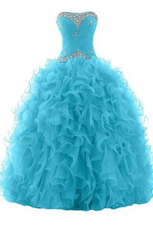 Organza Perlenbesetztes normale Taille Ärmelloses luxus bodenlanges Jugendweihekleid - Bild 1