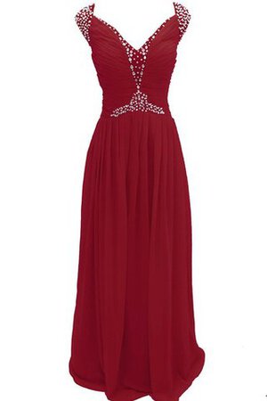Paillettenbesetztes Chiffon A-Linie plissiertes bodenlanges Brautjungfernkleid - Bild 3