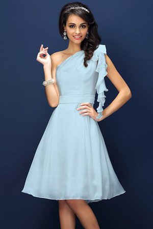 Prinzessin One Schulter Normale Taille Ärmelloses Knielanges Brautjungfernkleid - Bild 17