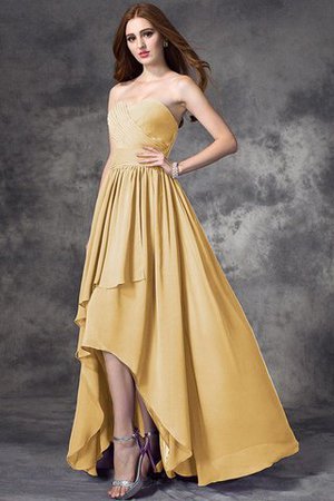 Abito da Damigella con Increspature Alta Bassa in Chiffon Asimmetrici Cerniera - Foto 12