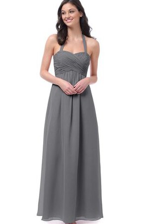 Robe demoiselle d'honneur long croisade ruché de tour de ceinture en haute - Photo 1