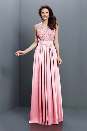 Reißverschluss Ärmellos Prinzessin Chiffon V-Ausschnitt Brautjungfernkleid - Bild 21