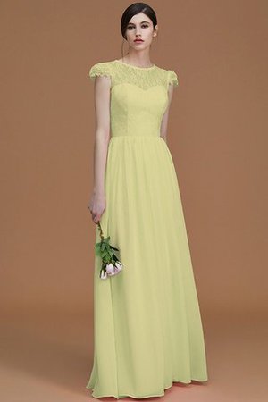 A-Linie Normale Taille Reißverschluss Bodenlanges Brautjungfernkleid mit Bordüre - Bild 14