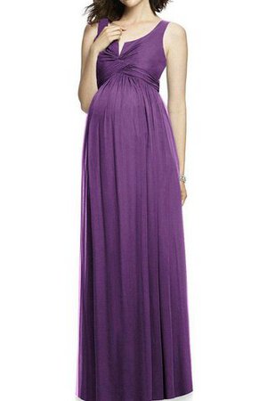 Gerüschtes langes bodenlanges Brautjungfernkleid aus Chiffon - Bild 1