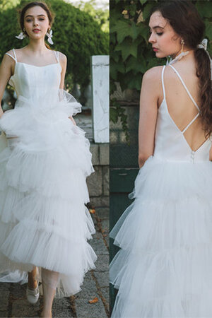 Abito da sposa con increspature assorbente in tulle a terra particolare all aperto - Foto 2