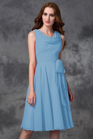 Abito da Damigella Naturale Principessa in Chiffon A-Line Cerniera - Foto 3