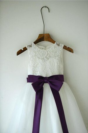 Tüll A-Linie plissiertes Blumenmädchenkleid mit Bordüre mit Rüschen - Bild 2