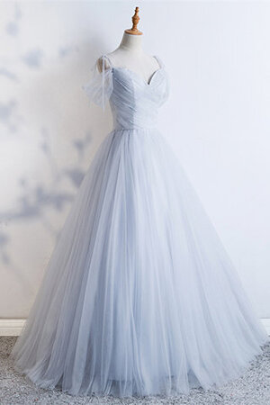 Robe de bal de col en cœur en satin en tulle voyant a-ligne - Photo 3