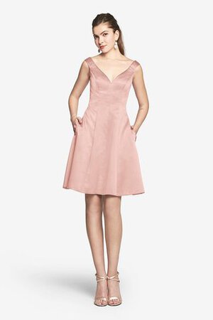 Vestido de Dama de Honor de Corte-A de Sin mangas de Escote en V de Corto con Bolsillos - Foto 24