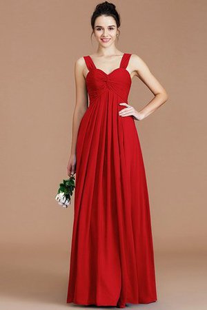 Robe demoiselle d'honneur naturel en chiffon de col en cœur jusqu'au sol d'empire - Photo 29