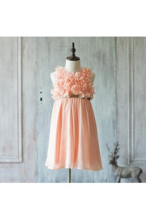 A-Linie hoher Ausschnitt normale Taille bodenlanges Blumenmädchenkleid mit Bordüre mit Blume - Bild 1