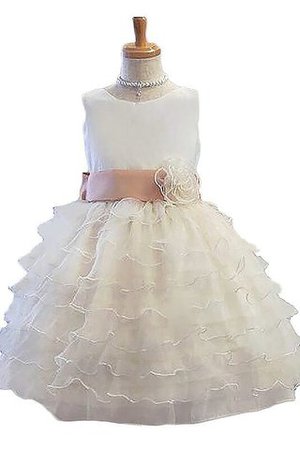 Normale Taille Prinzessin A-Linie Ärmelloses Kurzes Blumenmädchenkleid - Bild 1