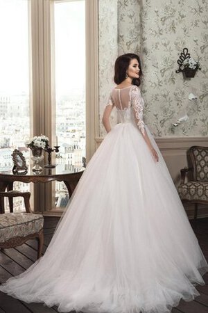 Abito da Sposa Spazzola Treno Cuore in Tulle in pizzo Romantico con Bottone - Foto 2
