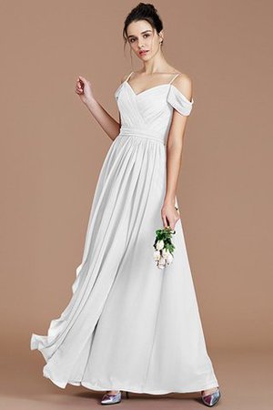 Prinzessin Chiffon Ärmelloses Schulterfreier Ausschnitt Bodenlanges Brautjungfernkleid - Bild 35
