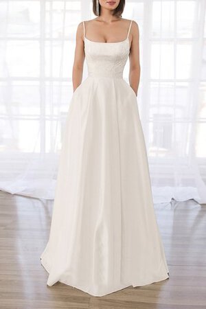 Abito da sposa vendita calda naturale semplice in raso con tasca a-line - Foto 1