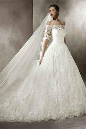 Robe de mariée avec zip en tulle pétillant de mode de bal formelle - Photo 1