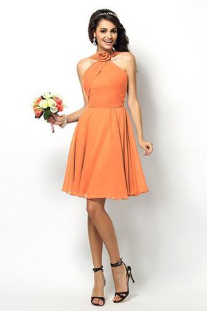 Robe demoiselle d'honneur naturel bref de col haut ligne a de princesse - Photo 20