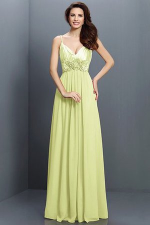 Robe demoiselle d'honneur longue a-ligne de col en v avec sans manches de princesse - Photo 8